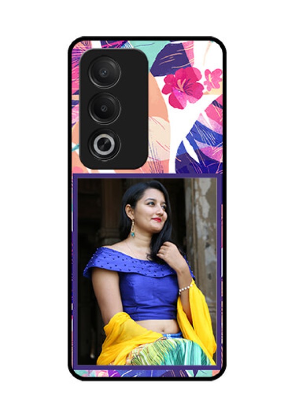 Oppo K12x 5G Custom Glass Phone Case - Abstract Floral Design