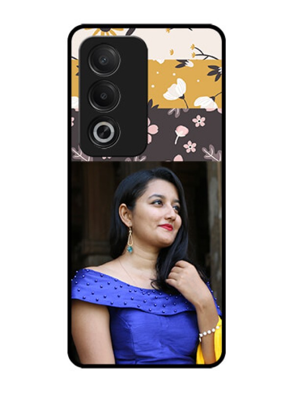 Custom Oppo K12x 5G Custom Glass Phone Case - Stylish Floral Design