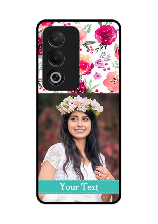 Oppo K12x 5G Custom Glass Phone Case - Water Colors Floral Design