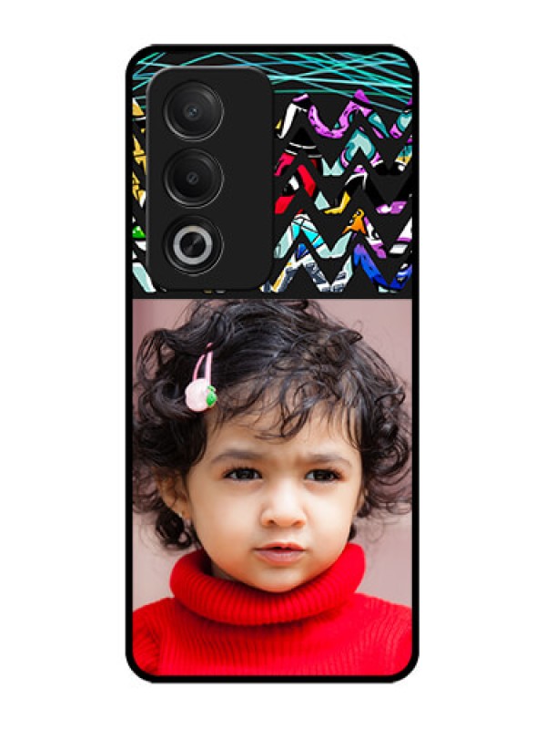 Custom Oppo K12x 5G Custom Glass Phone Case - Neon Abstract Design