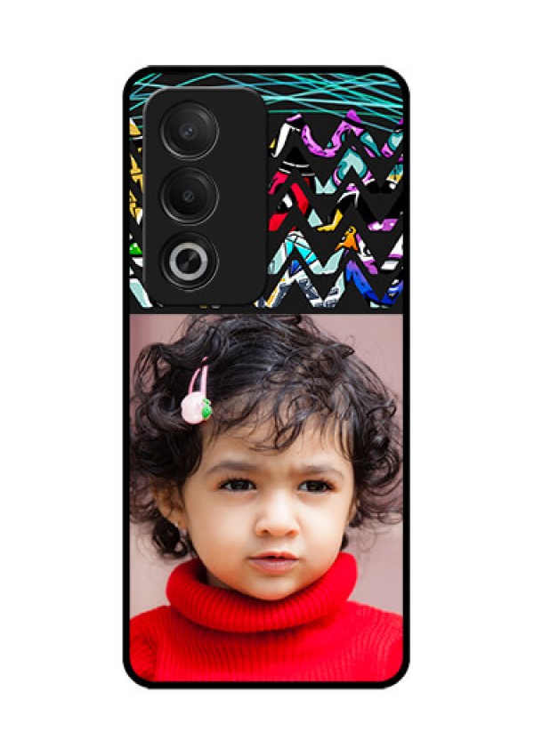 Oppo K12x 5G Custom Glass Phone Case - Neon Abstract Design