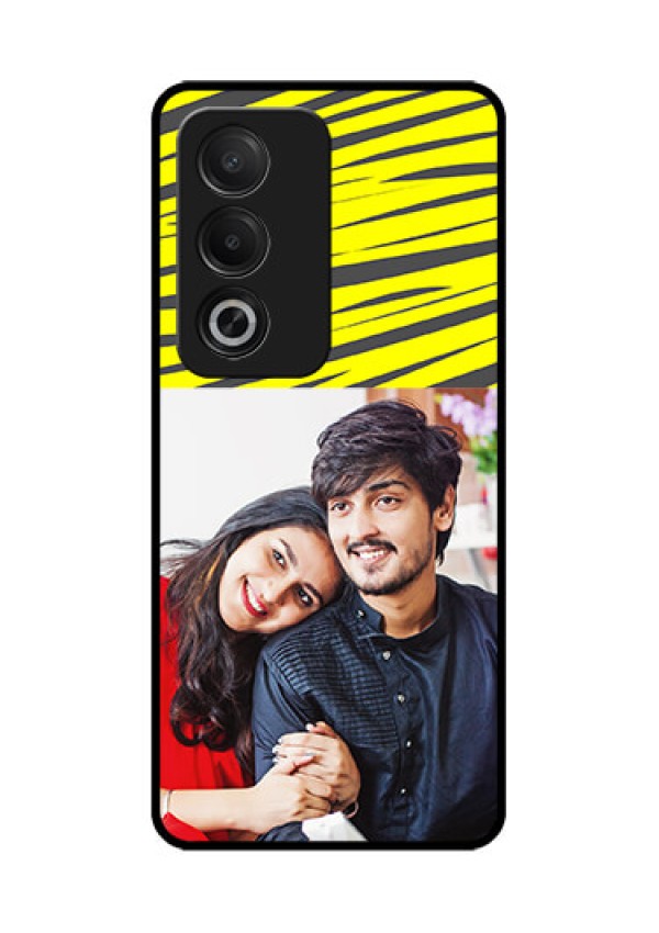 Oppo K12x 5G Custom Glass Phone Case - Yellow Abstract Design