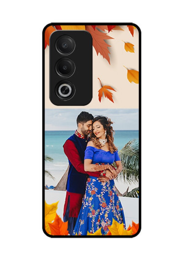 Oppo K12x 5G Custom Glass Phone Case - Autumn Maple Leaves Design