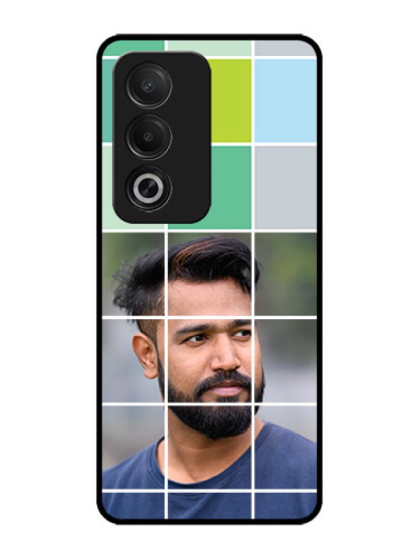 Custom Oppo K12x 5G Custom Glass Phone Case - With White Box Pattern