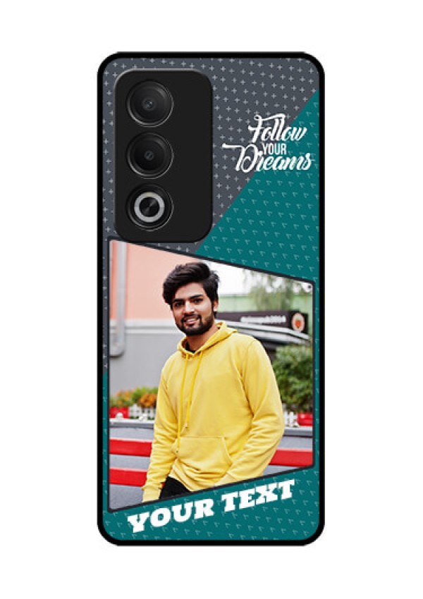 Oppo K12x 5G Custom Glass Phone Case - Background Pattern Design With Quote