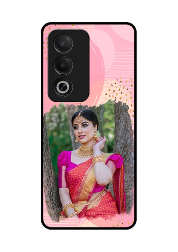 Oppo K12x 5G Custom Glass Phone Case - Gold Glitter Splash Design