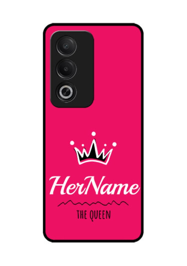 Oppo K12x 5G Custom Glass Phone Case - Queen With Name Design