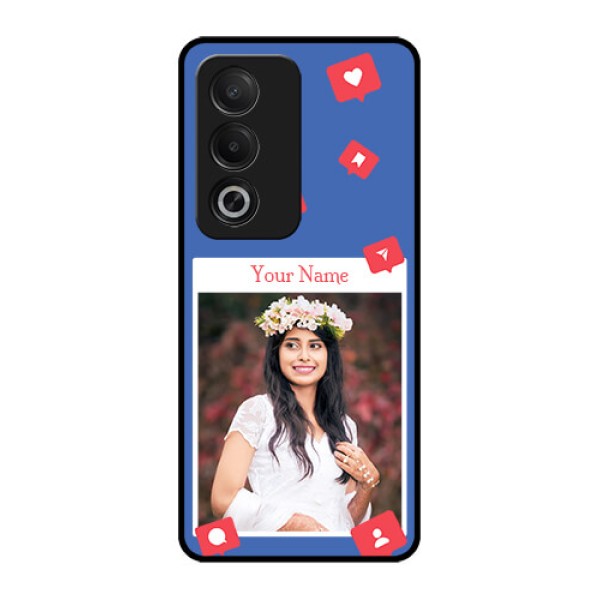 Oppo K12x 5G Custom Glass Phone Case - Like Share And Comment Design