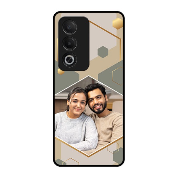 Oppo K12x 5G Custom Glass Phone Case - Stylish Hexagon Pattern Design Oppo K12x 5G Custom Glass Phone Case - Stylish Hexagon Pattern Design