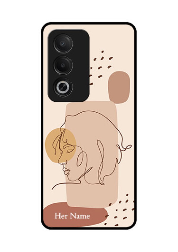 Oppo K12x 5G Custom Glass Phone Case - Calm Woman Line Art Design