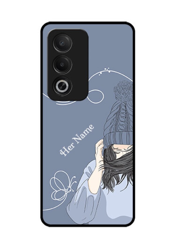 Oppo K12x 5G Custom Glass Phone Case - Girl In Winter Outfit Design