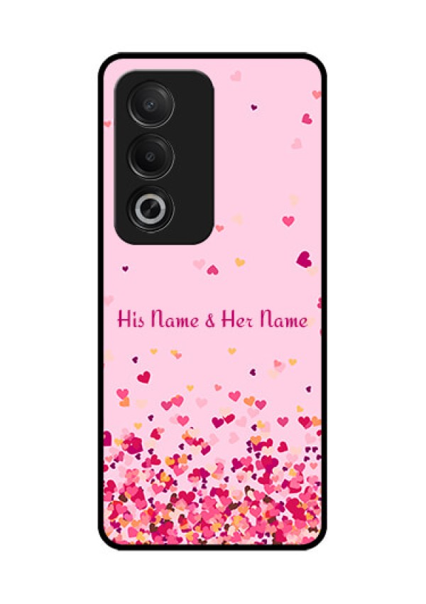 Oppo K12x 5G Custom Glass Phone Case - Floating Hearts Design