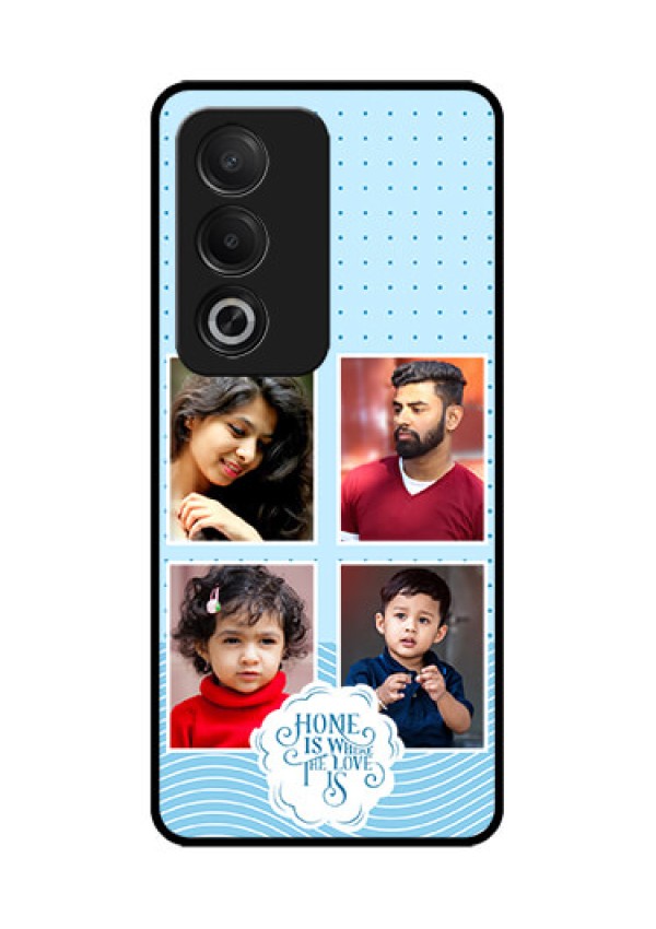 Oppo K12x 5G Custom Glass Phone Case - Cute Love Quote With 4 Pic Upload Design