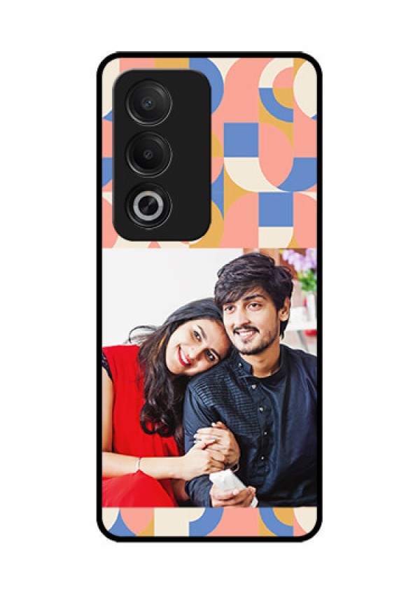 Oppo K12x 5G Custom Glass Phone Case - Semi - Circle Maze Pattern Design