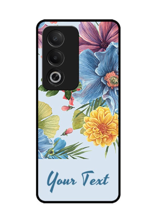 Oppo K12x 5G Custom Glass Phone Case - Stunning Watercolored Flowers Painting Design