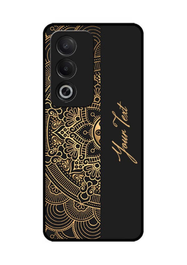 Oppo K12x 5G Custom Glass Phone Case - Mandala Art With Custom Text Design