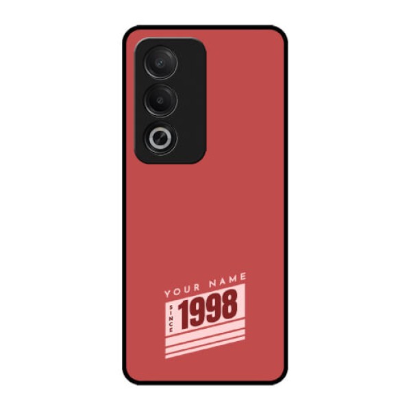 Oppo K12x 5G Custom Glass Phone Case - Red Custom Year Of Birth Design Oppo K12x 5G Custom Glass Phone Case - Red Custom Year Of Birth Design