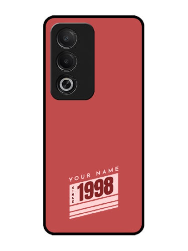 Custom Oppo K12x 5G Custom Glass Phone Case - Red Custom Year Of Birth Design