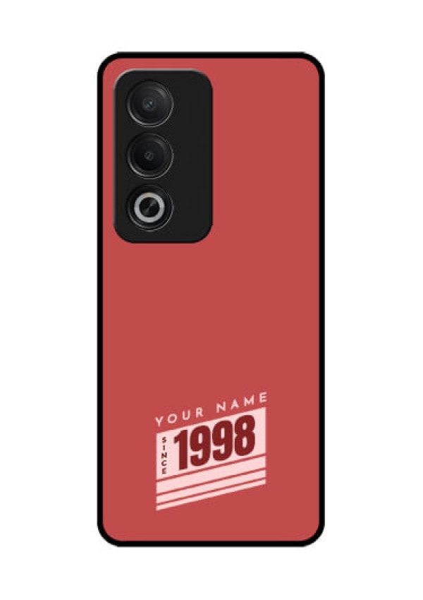 Oppo K12x 5G Custom Glass Phone Case - Red Custom Year Of Birth Design