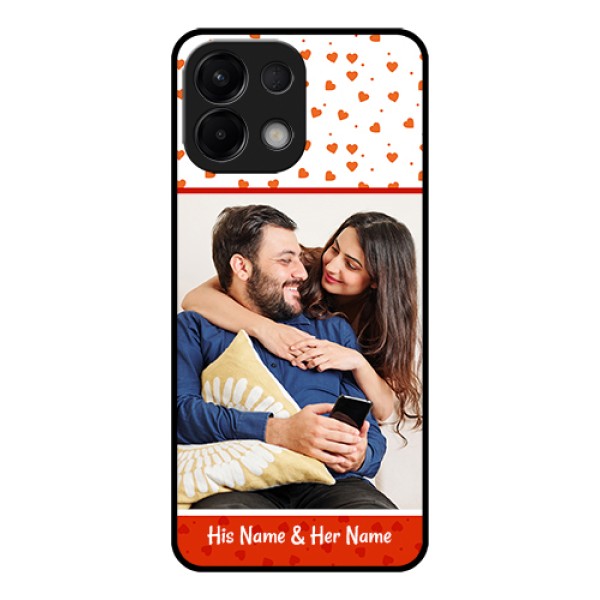 Oppo K13 5G Custom Glass Phone Case - Orange Love Symbol Design Oppo K13 5G Custom Glass Phone Case - Orange Love Symbol Design