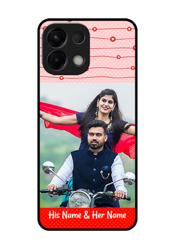 Oppo K13 5G Custom Glass Phone Case - Red Pattern Case Design