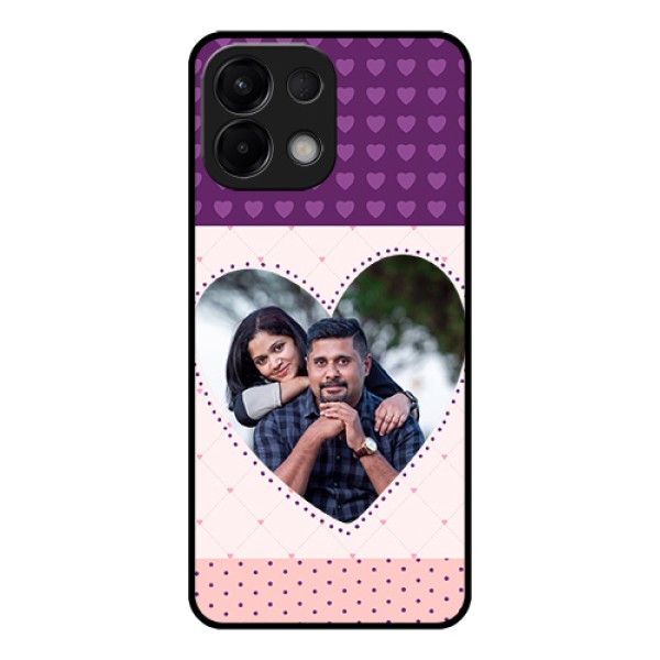 Oppo K13 5G Custom Glass Phone Case - Violet Love Dots Design