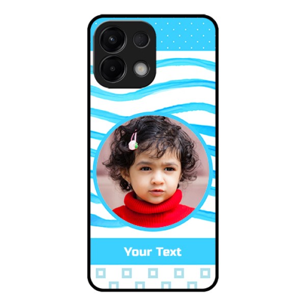 Oppo K13 5G Custom Glass Phone Case - Simple Blue Case Design