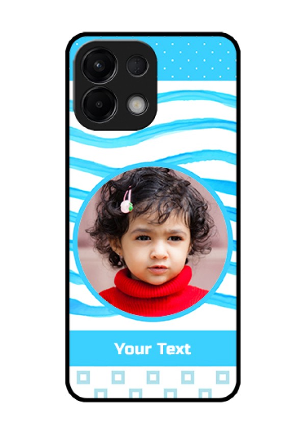 Oppo K13 5G Custom Glass Phone Case - Simple Blue Case Design