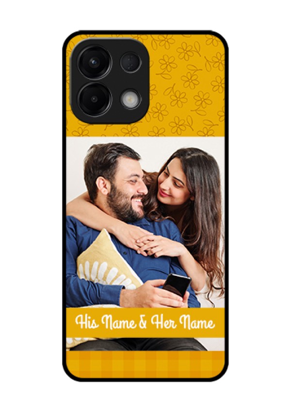 Oppo K13 5G Custom Glass Phone Case - Yellow Floral Design