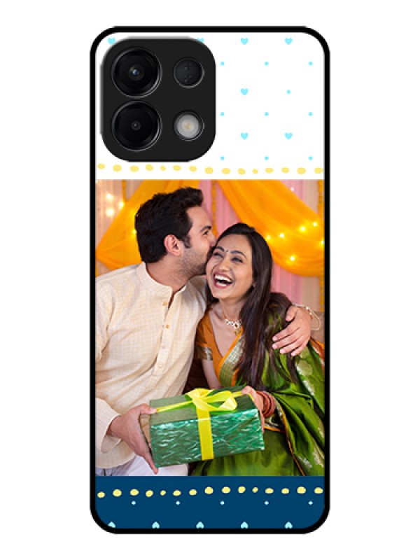 Custom Oppo K13 5G Custom Glass Phone Case - White And Blue Abstract Design