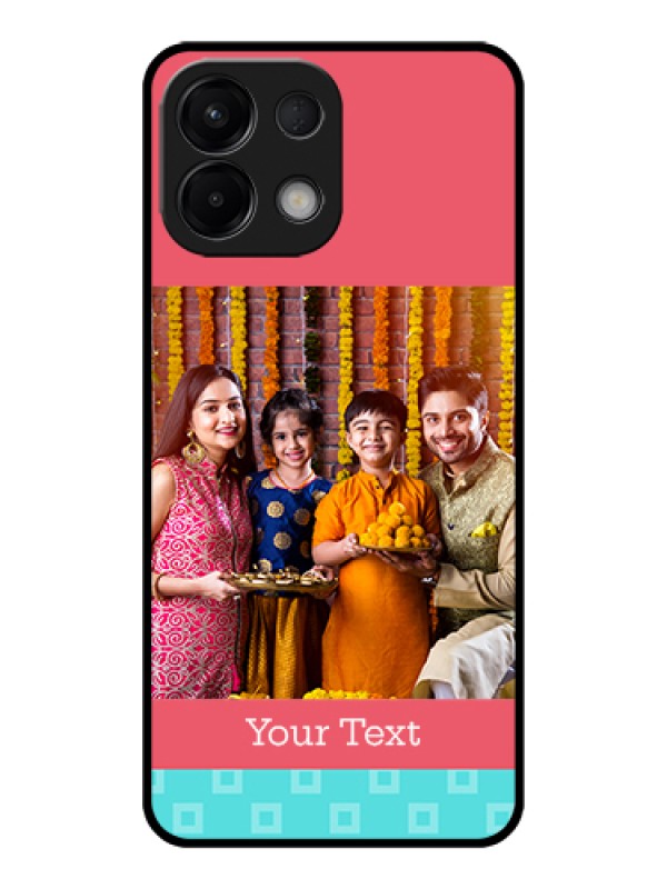 Custom Oppo K13 5G Custom Glass Phone Case - Peach & Blue Color Design