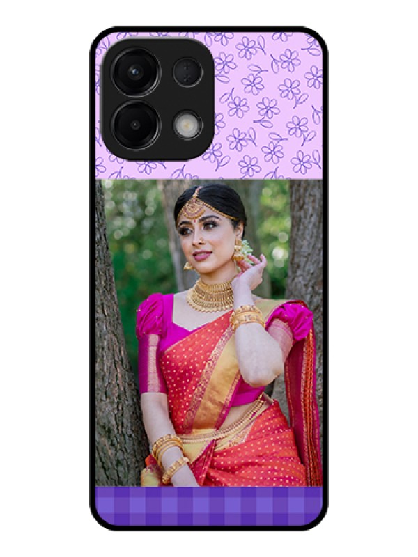 Custom Oppo K13 5G Custom Glass Phone Case - Purple Floral Design