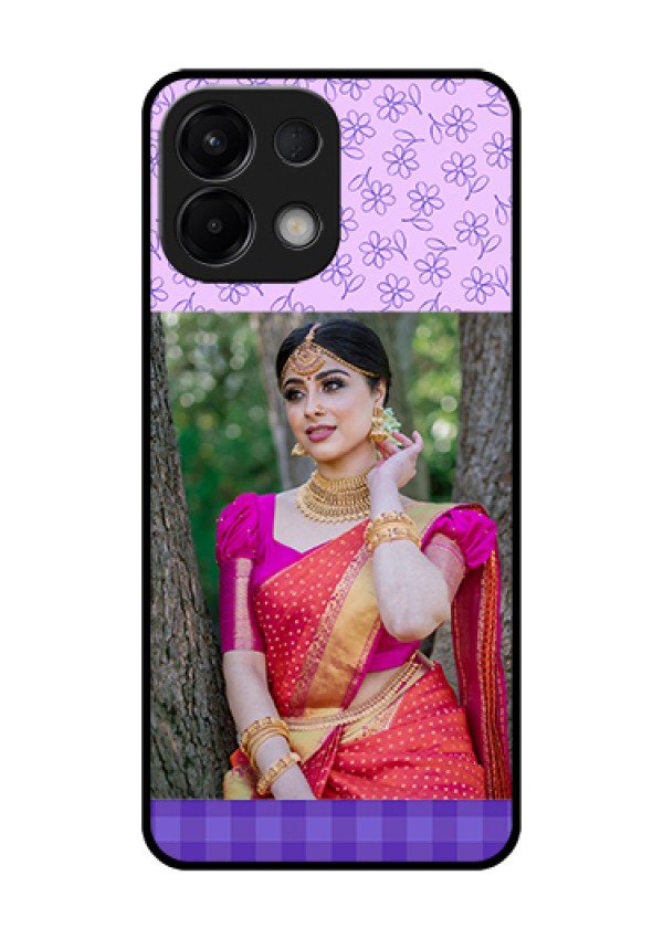 Oppo K13 5G Custom Glass Phone Case - Purple Floral Design