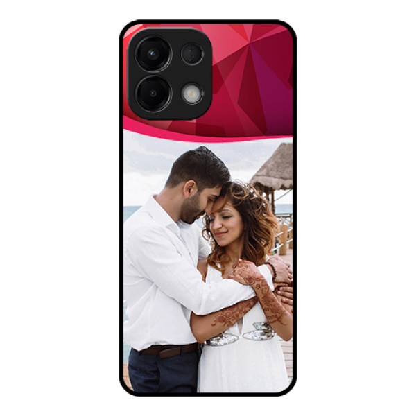 Oppo K13 5G Custom Glass Phone Case - Red Abstract Design