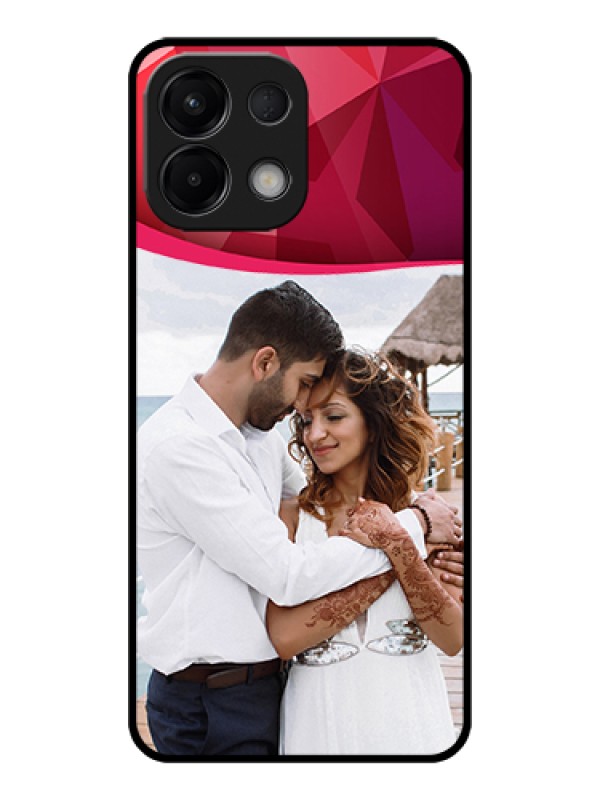 Custom Oppo K13 5G Custom Glass Phone Case - Red Abstract Design