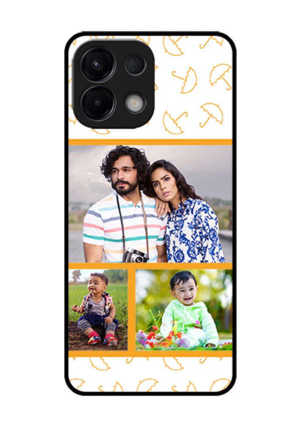 Oppo K13 5G Custom Glass Phone Case - Yellow Pattern Design