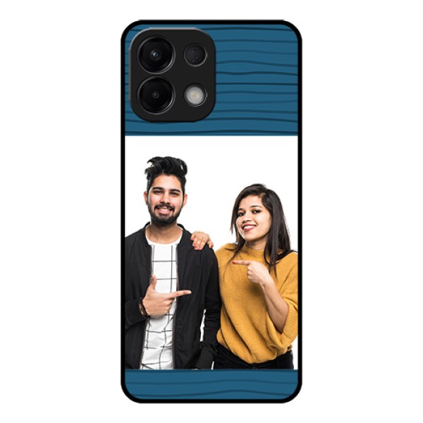 Oppo K13 5G Custom Glass Phone Case - Blue Pattern Cover Design Oppo K13 5G Custom Glass Phone Case - Blue Pattern Cover Design
