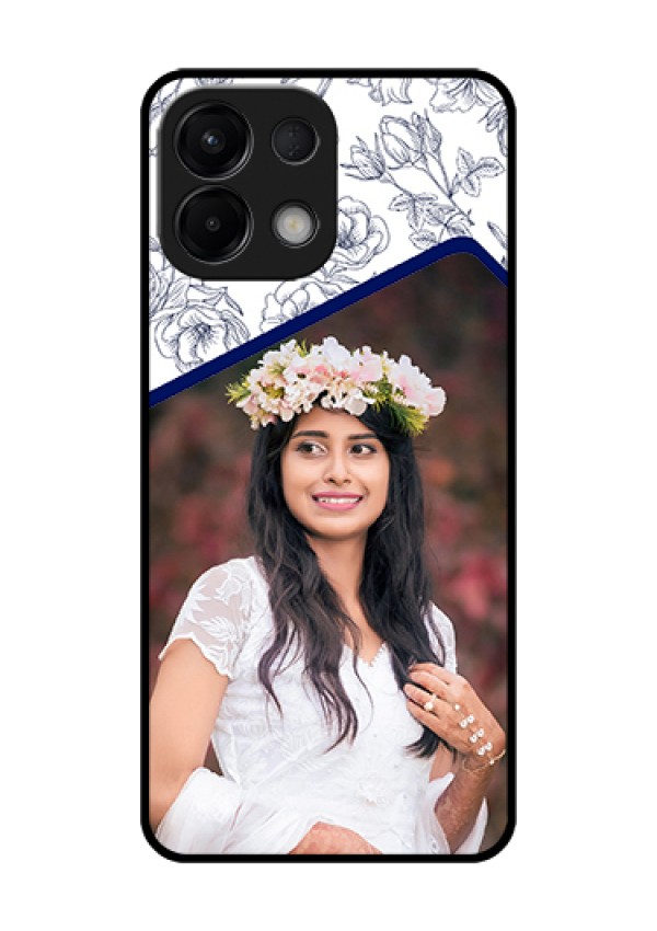 Oppo K13 5G Custom Glass Phone Case - Classy Floral Design