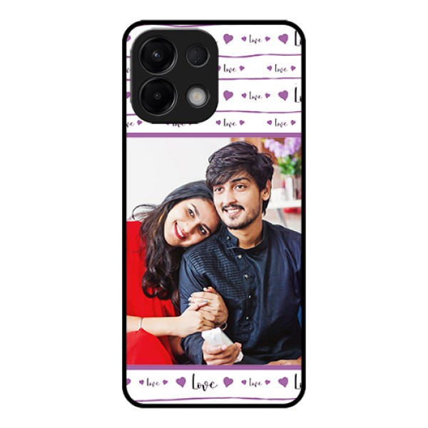 Oppo K13 5G Custom Glass Phone Case - Couples Heart Design