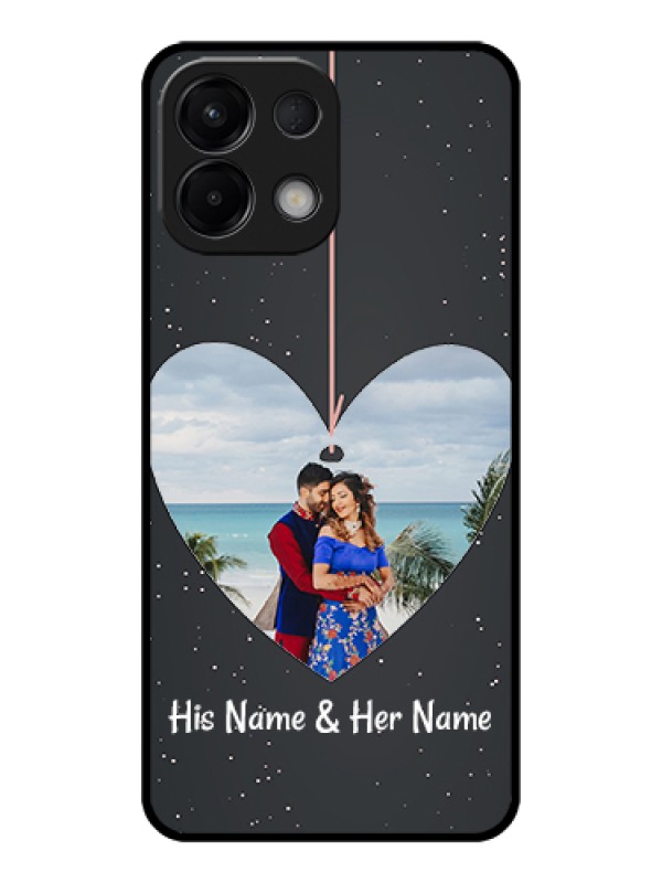 Custom Oppo K13 5G Custom Glass Phone Case - Hanging Heart Design