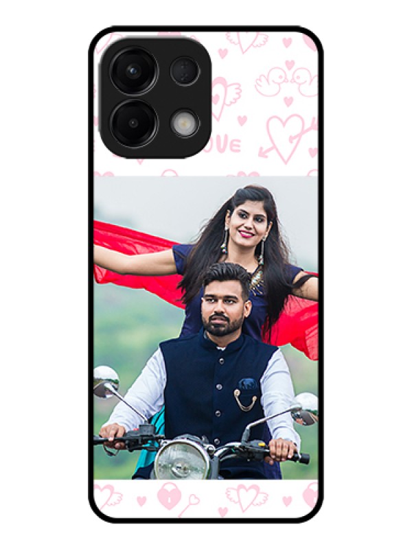 Custom Oppo K13 5G Custom Glass Phone Case - Pink Flying Heart Design