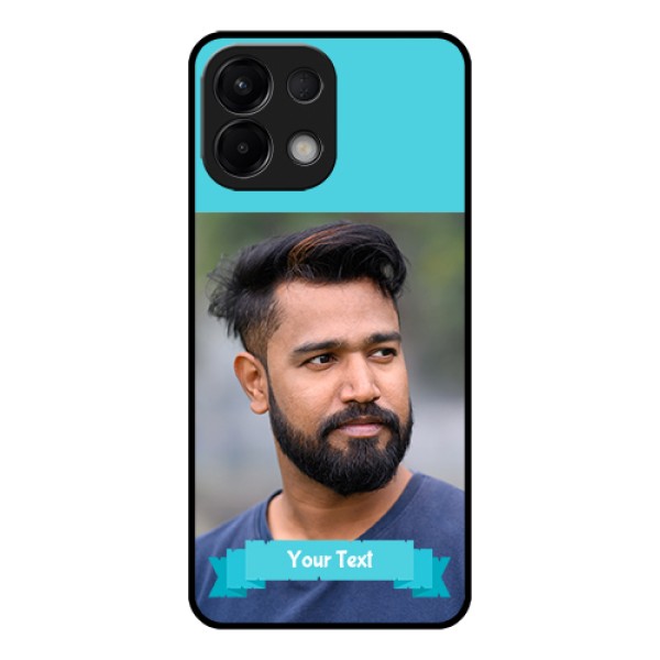 Oppo K13 5G Custom Glass Phone Case - Blue Color Design Oppo K13 5G Custom Glass Phone Case - Blue Color Design