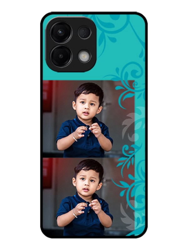 Custom Oppo K13 5G Custom Glass Phone Case - With Photo And Green Floral Design