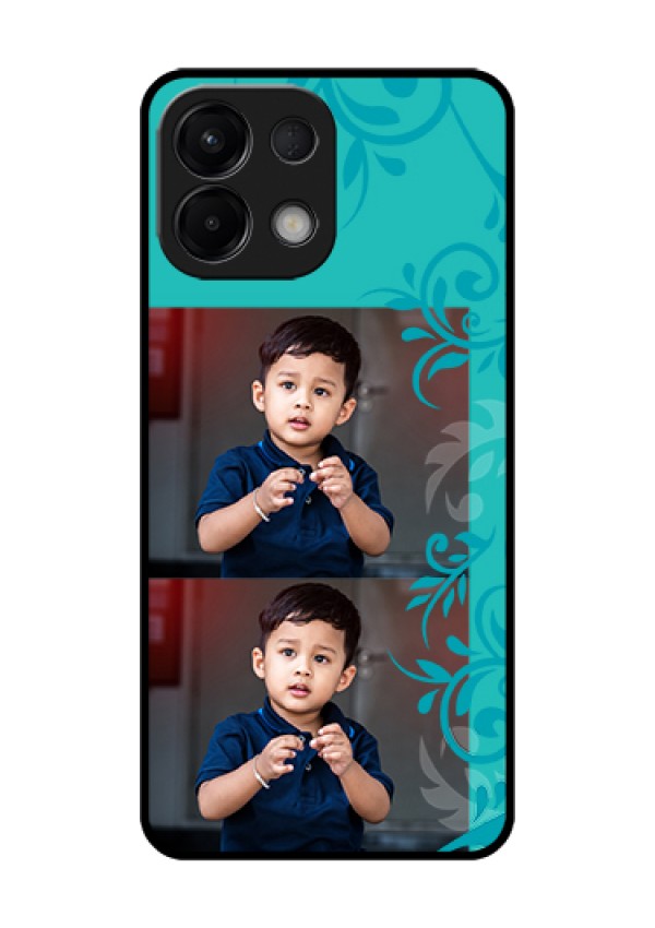 Oppo K13 5G Custom Glass Phone Case - With Photo And Green Floral Design