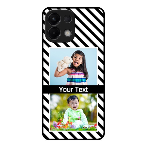 Oppo K13 5G Custom Glass Phone Case - Black And White Stripes Design Oppo K13 5G Custom Glass Phone Case - Black And White Stripes Design