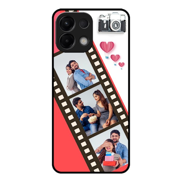 Oppo K13 5G Custom Glass Phone Case - 3 Image Holder With Film Reel