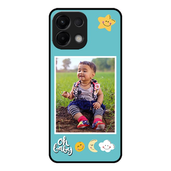 Oppo K13 5G Custom Glass Phone Case - Smiley Kids Stars Design