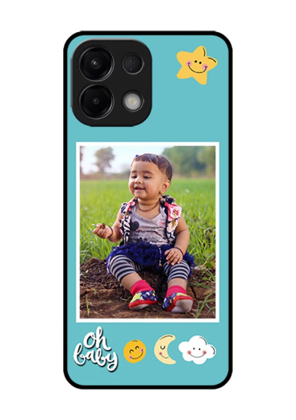 Oppo K13 5G Custom Glass Phone Case - Smiley Kids Stars Design