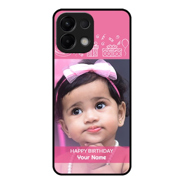 Oppo K13 5G Custom Glass Phone Case - With Birthday Line Art Design Oppo K13 5G Custom Glass Phone Case - With Birthday Line Art Design