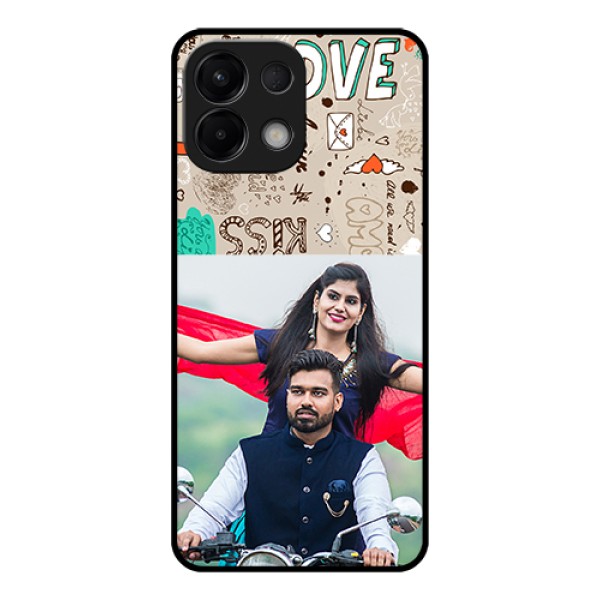 Oppo K13 5G Custom Glass Phone Case - Love Doodle Pattern